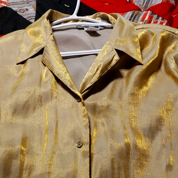 The Work Connection Gold Blouse - Picture 1 of 7